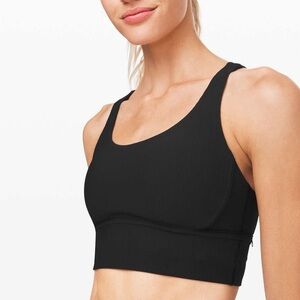 Lululemon Black Energy Bra *Long Line Texture Size 8